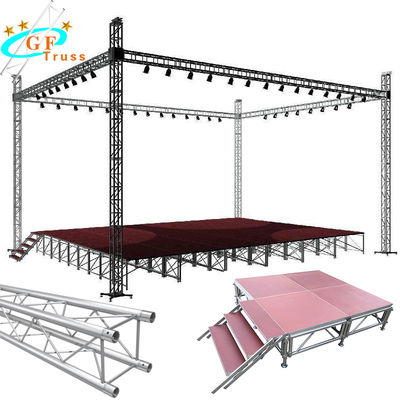 Outdoor Events Portable Aluminum Stage For Truss Roof Systems